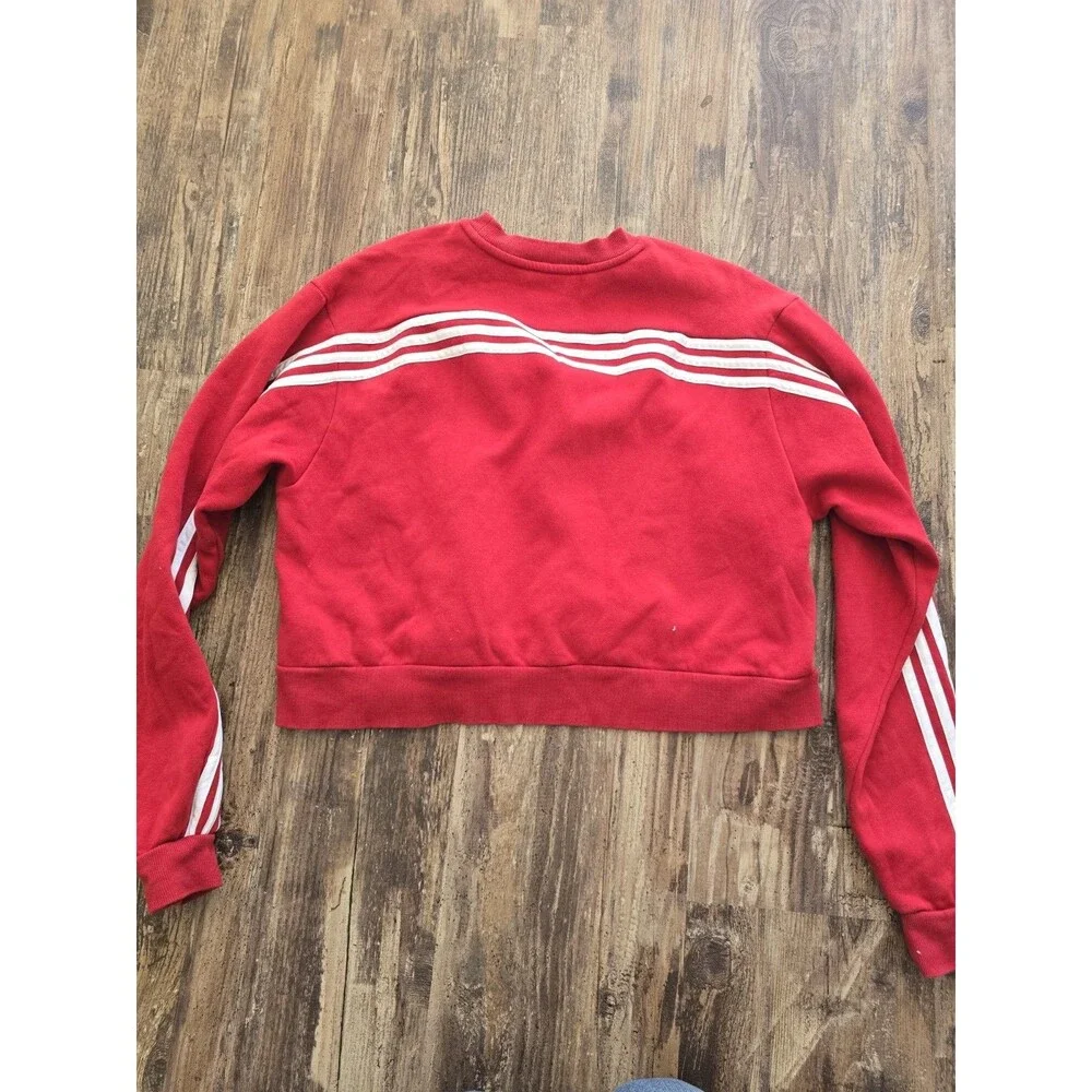 Adidas Indiana Hoosiers Cropped Sweatshirt Womens Red Embroidered Slanted L